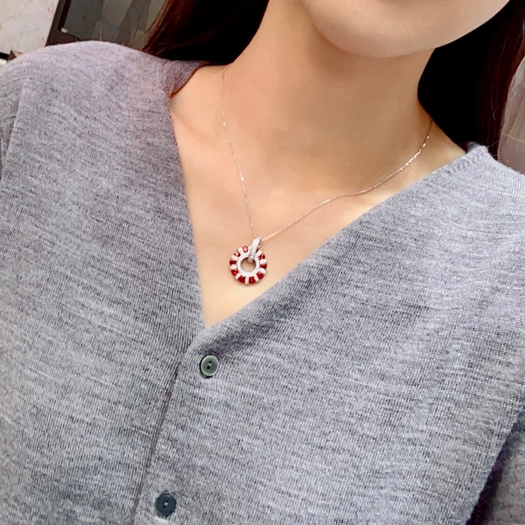 14k Gold 2.15 Ctw Vivid Red Natural Ruby & Diamond Necklace - 4