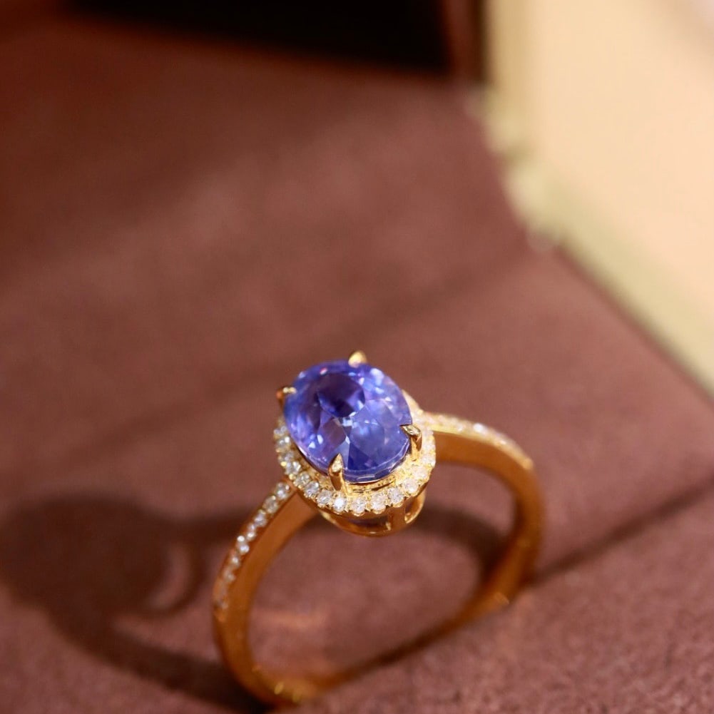 14k Gold 2.22 Ctw Natural Sapphire & Diamond Ring - 2