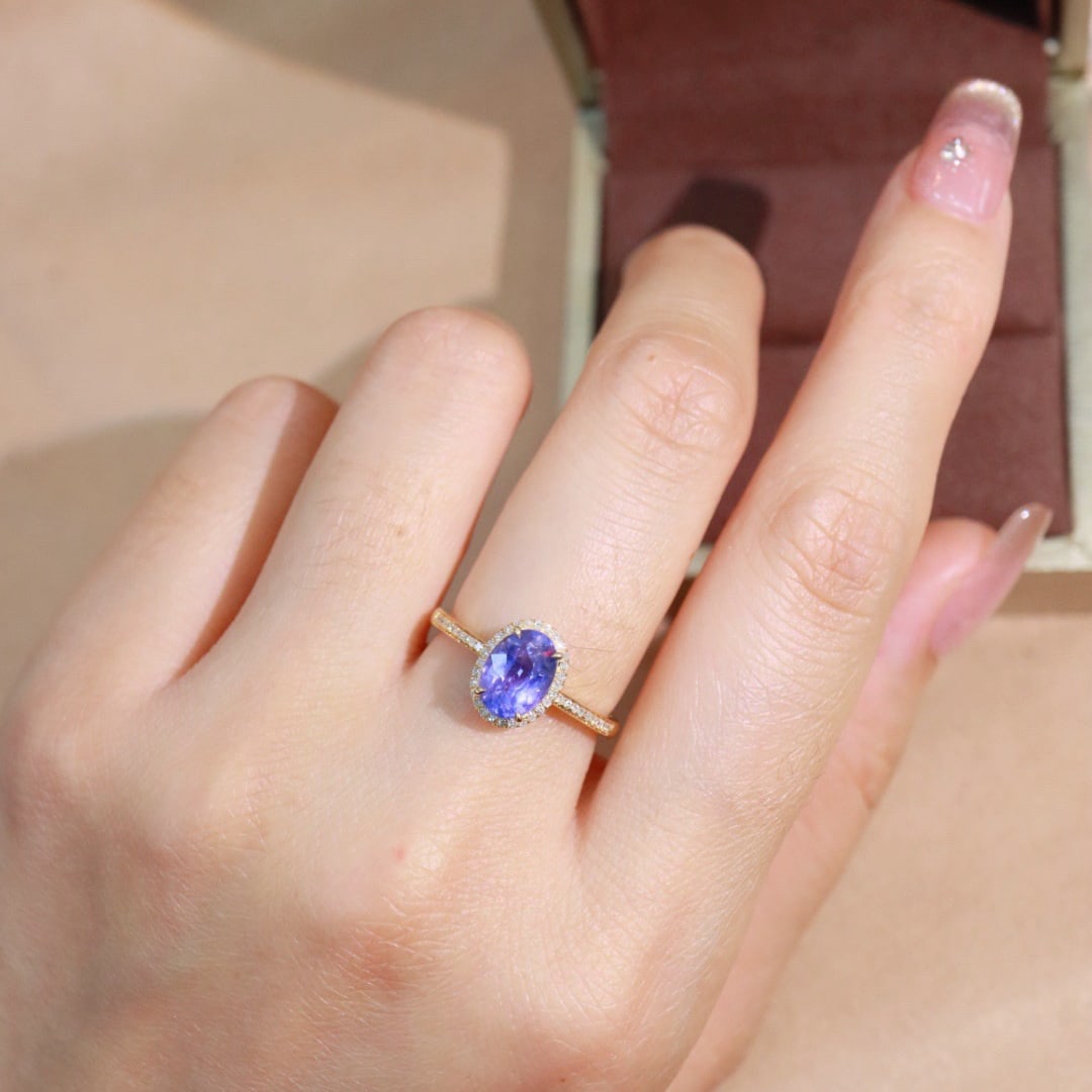 14k Gold 2.22 Ctw Natural Sapphire & Diamond Ring - 3