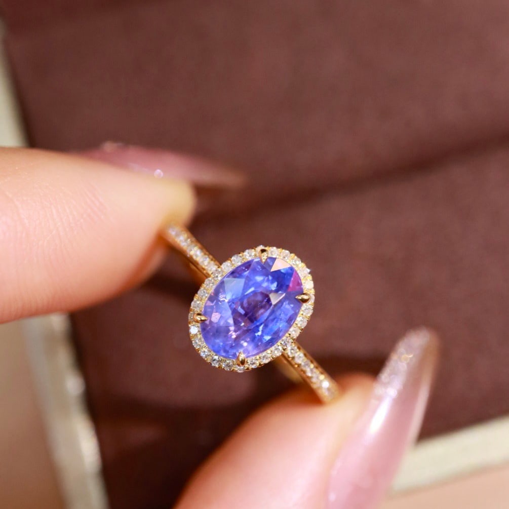 14k Gold 2.22 Ctw Natural Sapphire & Diamond Ring - 4