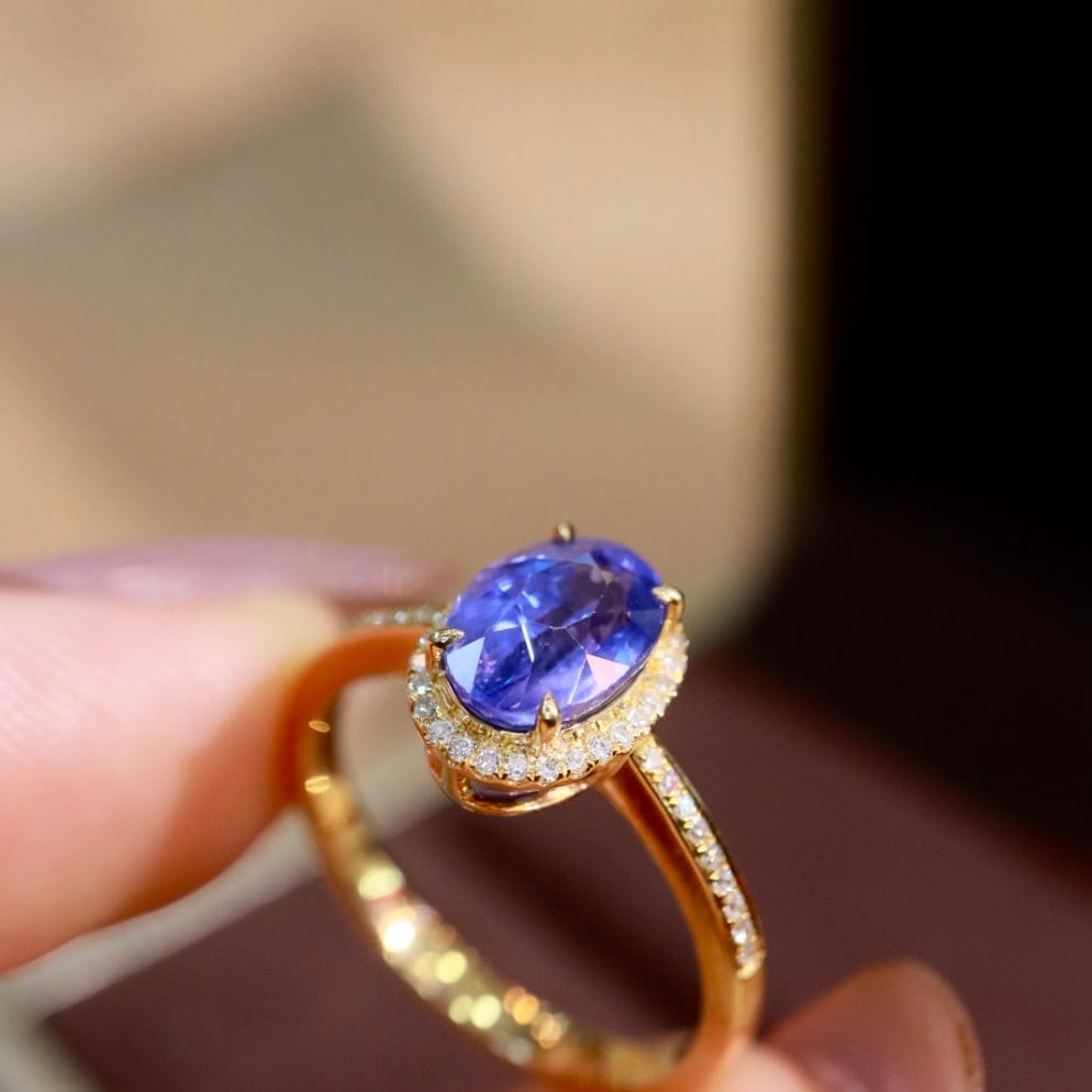 14k Gold 2.22 Ctw Natural Sapphire & Diamond Ring - 7
