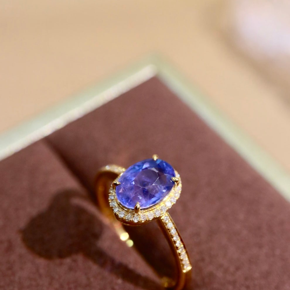 14k Gold 2.22 Ctw Natural Sapphire & Diamond Ring - 8