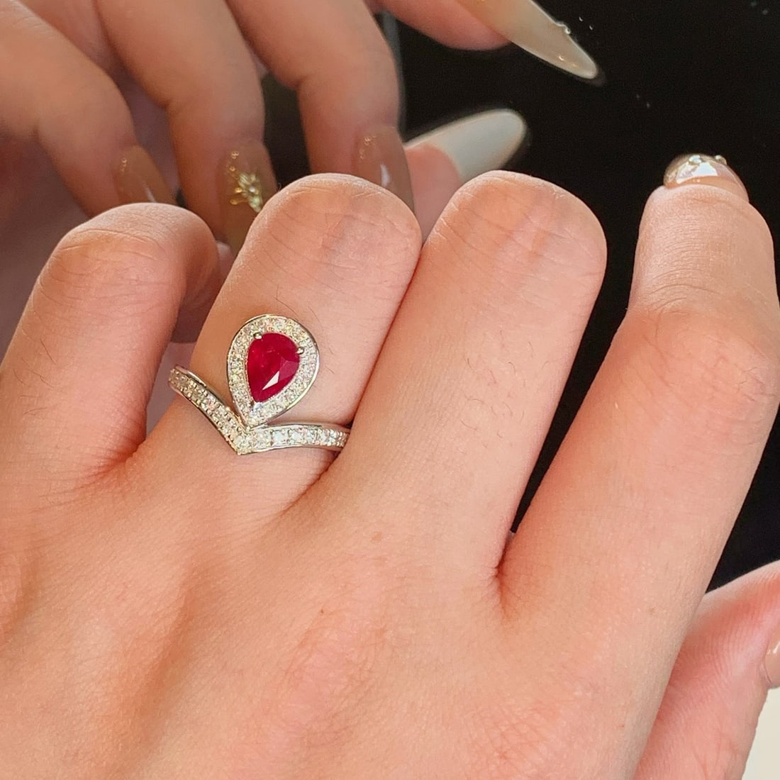 14k Gold 1.49 Ctw Vivid Red Natural Ruby & Diamond Ring - 5