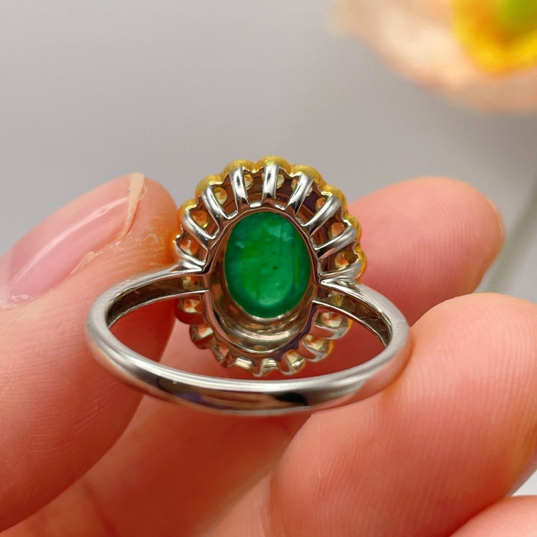 14k Gold 2.56 Ctw Natural Emerald & Sapphire Ring - 5