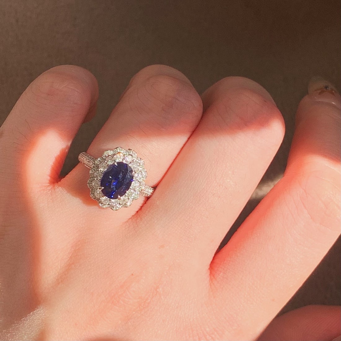 14k Gold 2.43 Ctw Vivid Blue Natural Sapphire & Diamond Ring/pendant( Without Chain ) - 6