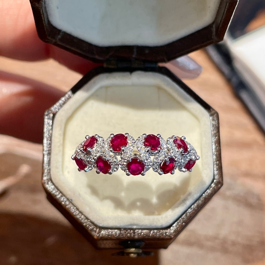 14k Gold 1.5 Ct Natural Ruby & Diamond Ring: Ref:231122201 // gold content:14k gold // ring size:7. 25us // // main gemstone:ruby // shape:oval // carat weight:1. 5ct // color:red // treatment:natural // // adjacent gemstone 2 : diamond // shape
