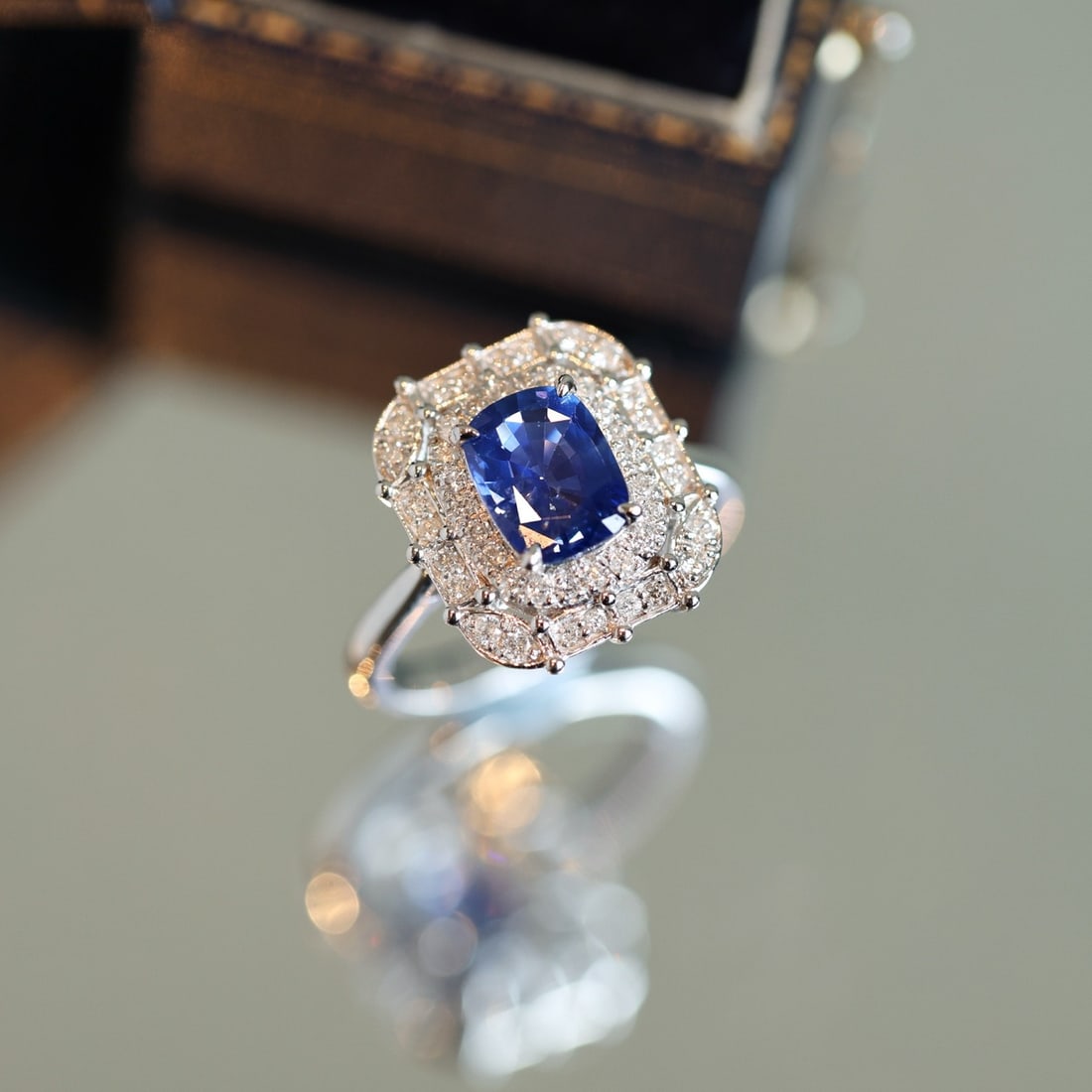 14k Gold 2.01 Ctw Natural Sapphire & Diamond Ring - 6