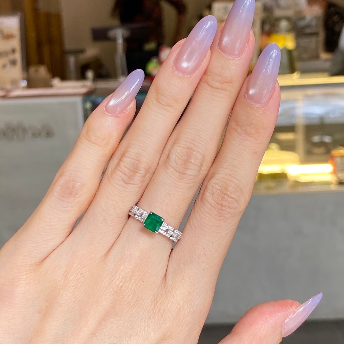 14k Gold 1.09 Ctw Vivid Green Natural Emerald & Diamond Ring - 2