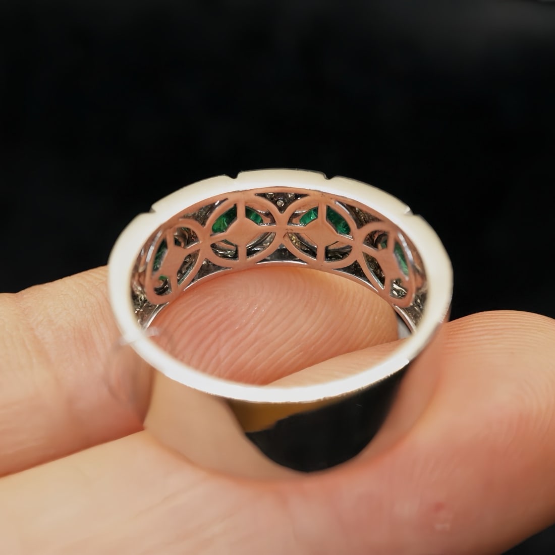 14k Gold 1.52 Ctw Vivid Green Natural Emerald & Diamond Ring - 5