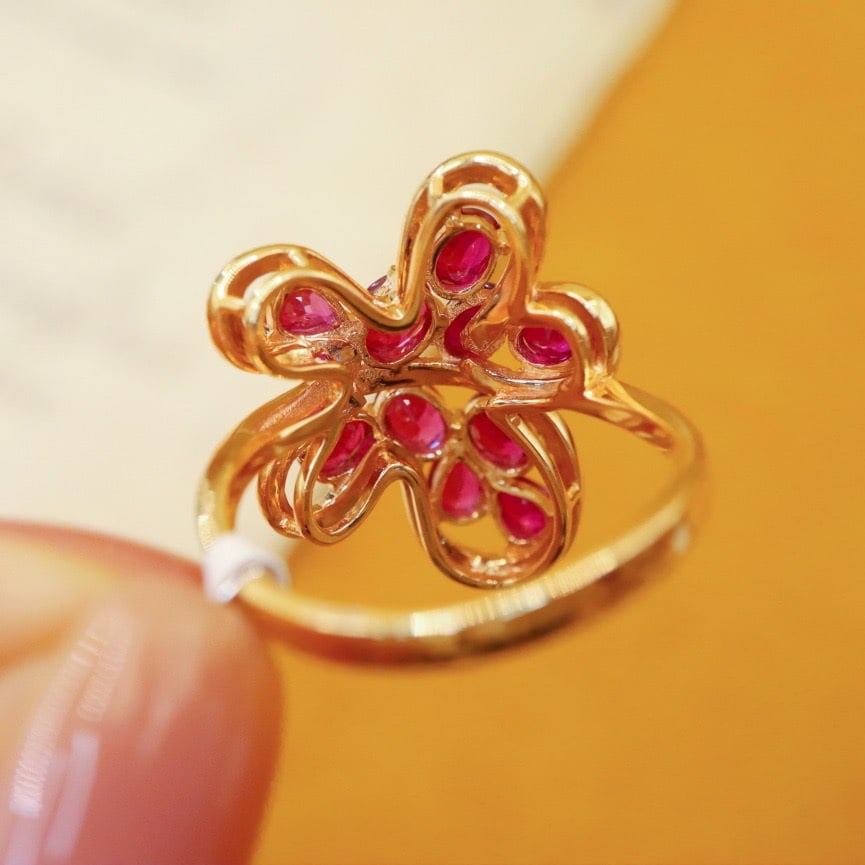 14k Gold 2.35 Ctw Vivid Red Natural Ruby & Diamond Ring - 4