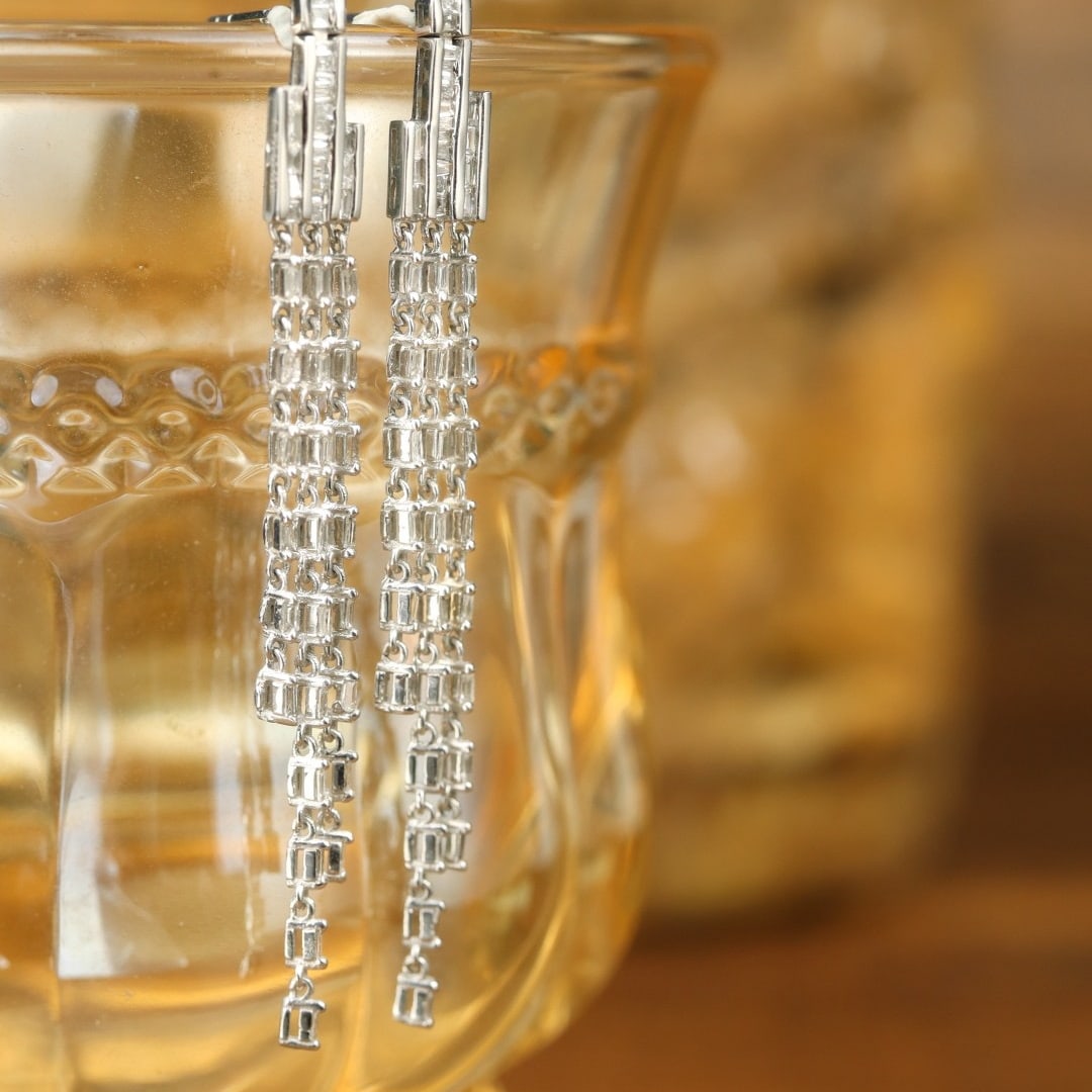 14k Gold 0.50 Ct Natural H Diamond Earrings - 4