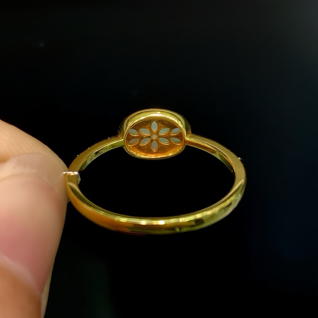 14k Gold 0.70 Ct Natural Opal Ring - 5