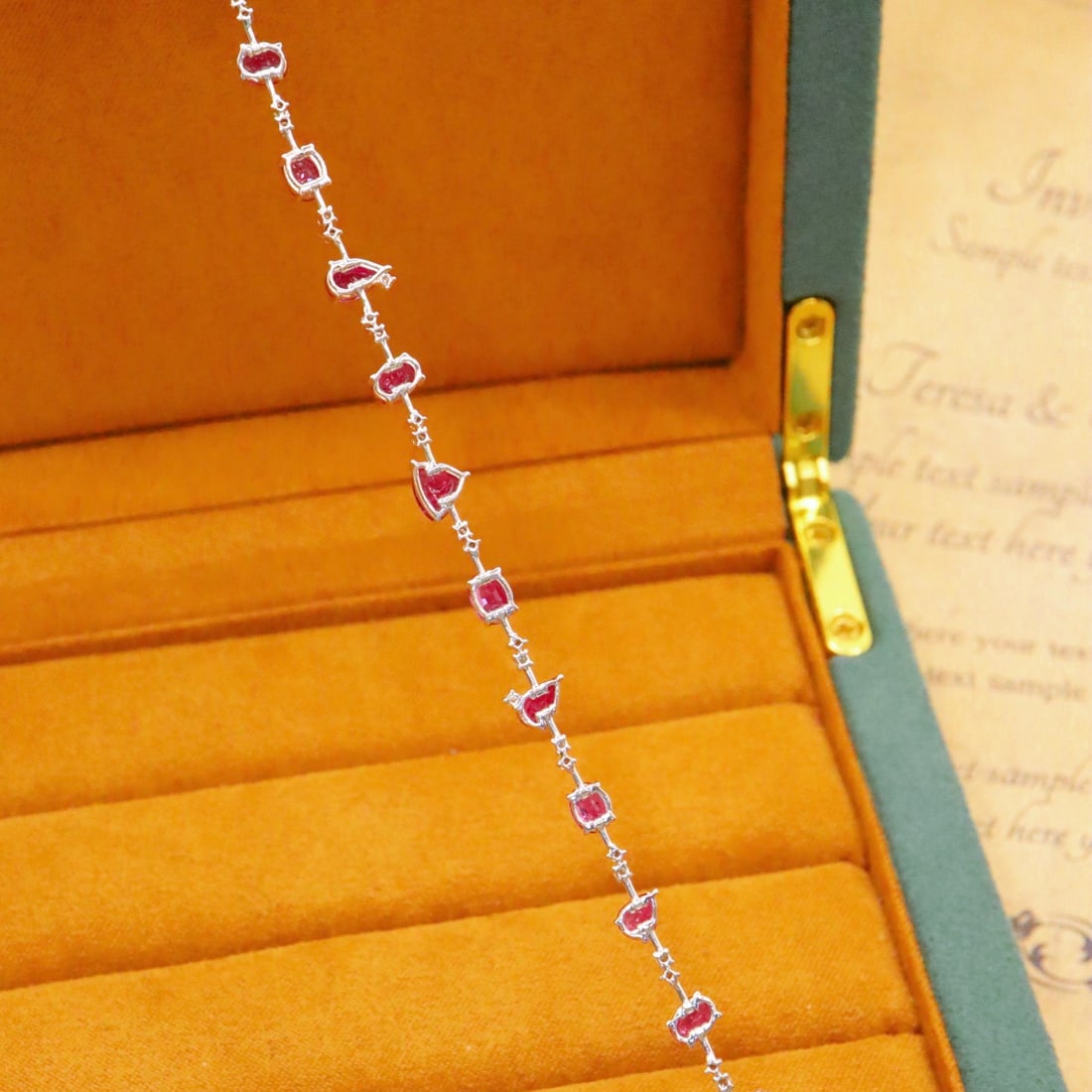 14k Gold 5.18 Ctw Natural Ruby & Diamond Bracelet - 3