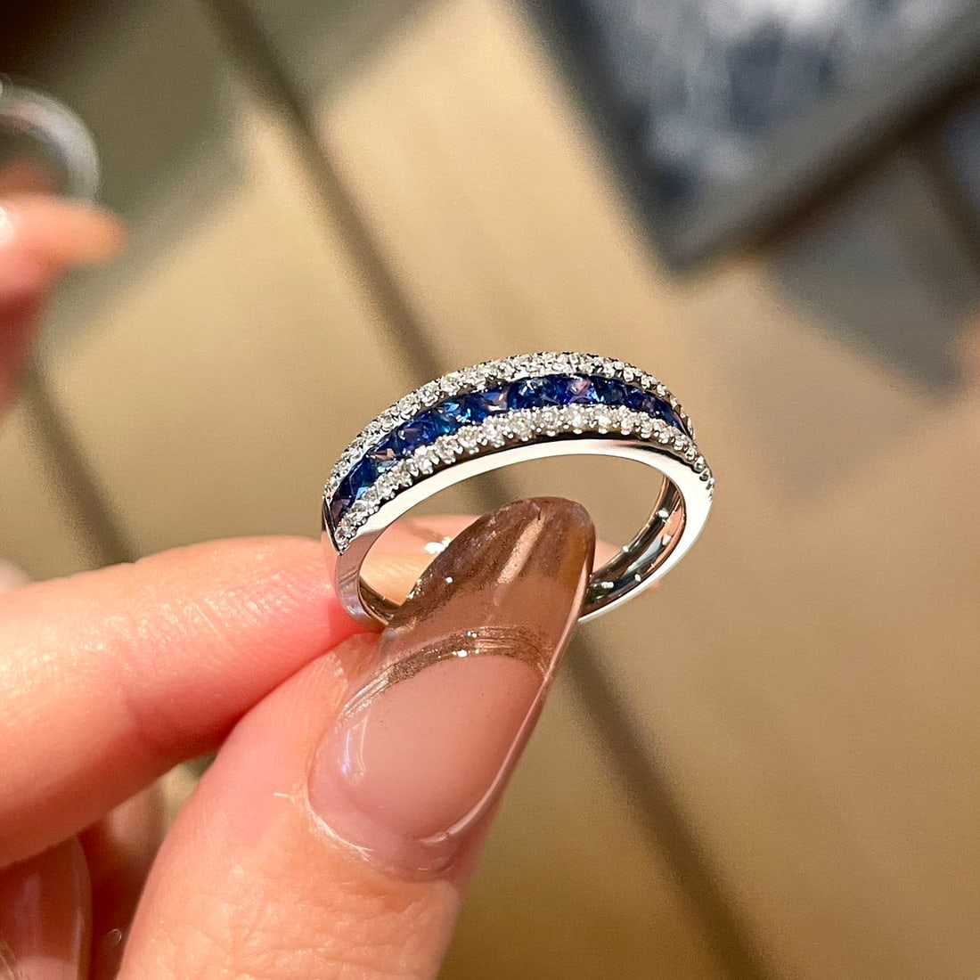 14k Gold 1 Ct Natural Sapphire & Diamond Ring - 2