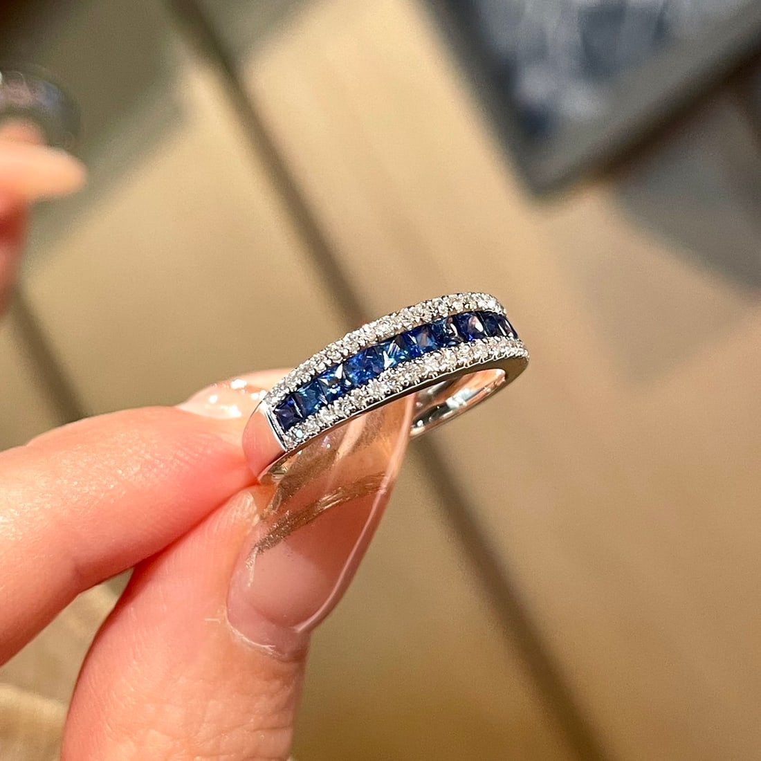 14k Gold 1 Ct Natural Sapphire & Diamond Ring - 3