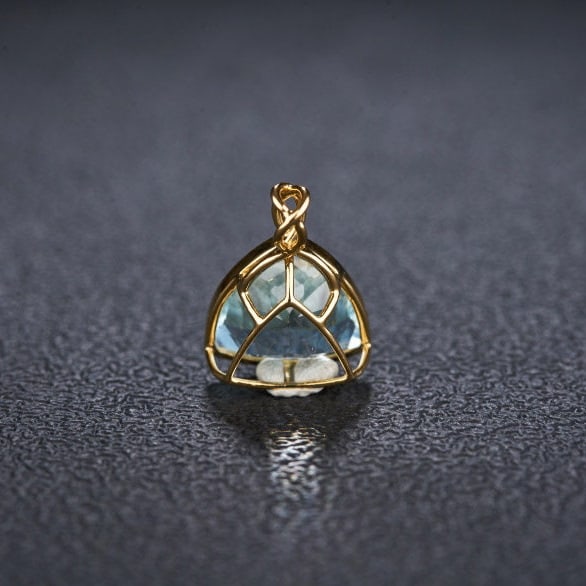 14k Gold 4.48 Ct Natural Aquamarine Pendant( Without Chain ) - 5