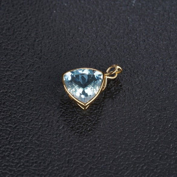 14k Gold 4.48 Ct Natural Aquamarine Pendant( Without Chain ) - 6