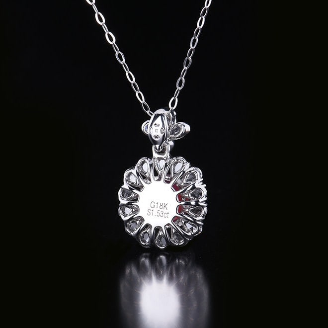 14k Gold 2.00 Ctw Natural Sapphire & Diamond Pendant( Without Chain ) - 5