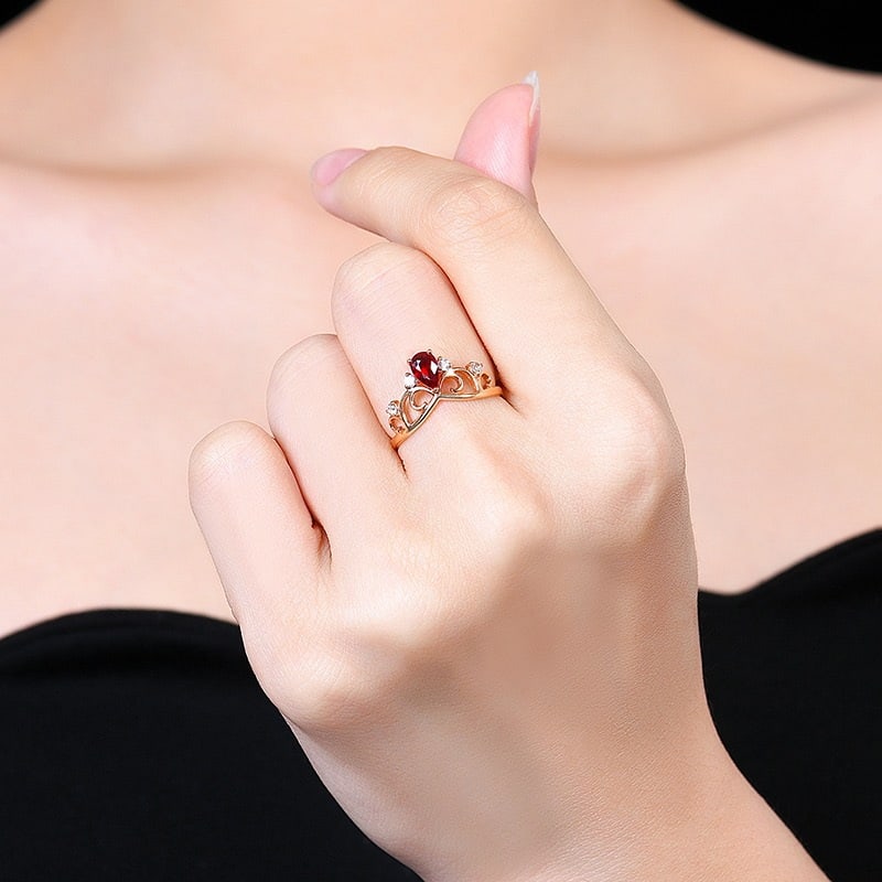 14k Gold 0.49 Ct Natural Ruby & Sapphire Ring - 6