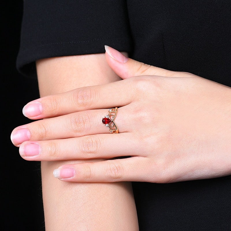 14k Gold 0.49 Ct Natural Ruby & Sapphire Ring - 8