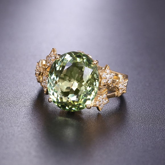 14k Gold 9.68 Ctw Natural Tourmaline & Diamond Ring - 6