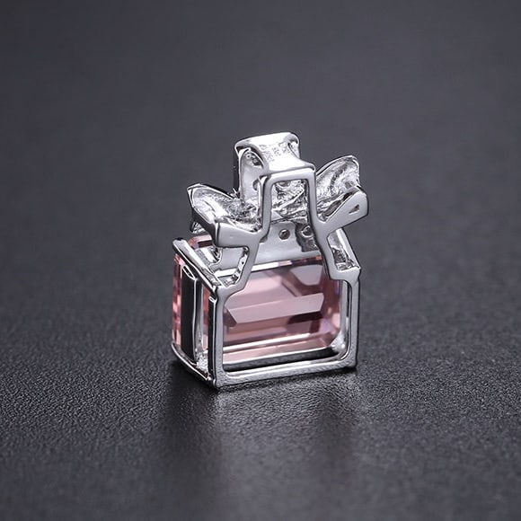 14k Gold 1.67 Ctw Natural Morganite & Diamond Pendant( Without Chain ) - 4