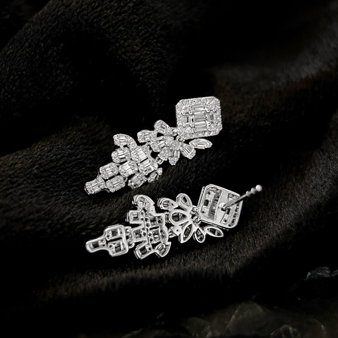 14k Gold 1.1 Ct Natural H Diamond Earrings - 2