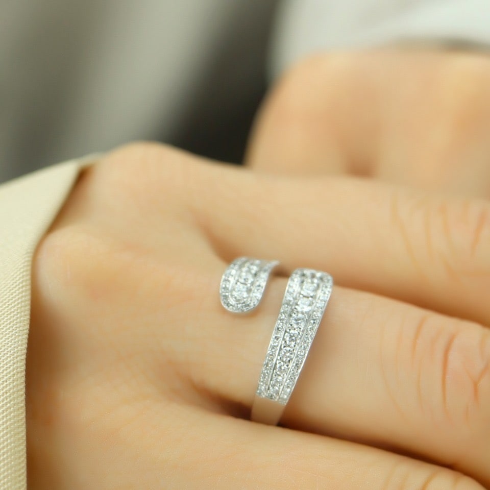 14k Gold 0.60 Ct Natural H Diamond Ring - 6