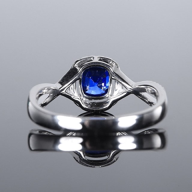 14k Gold 1.24 Ctw Natural Sapphire & Diamond Ring - 4