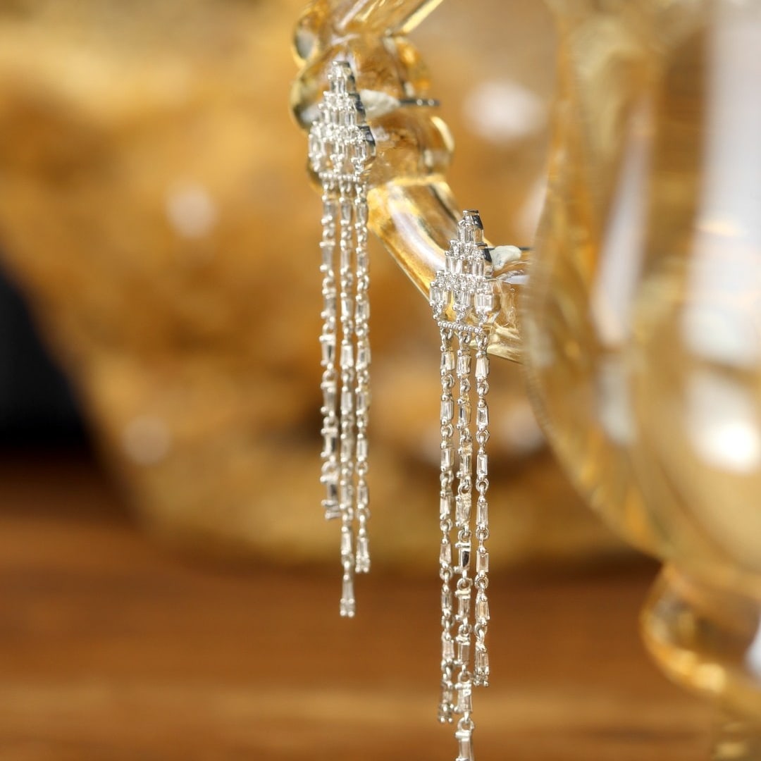 14k Gold 0.60 Ct Natural H Diamond Earrings - 4