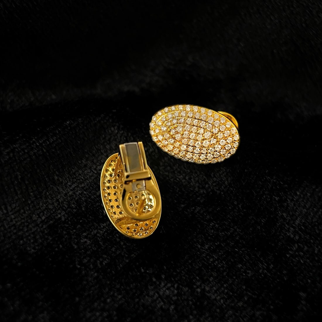 14k Gold 0.88 Ct Natural H Diamond Earrings - 3