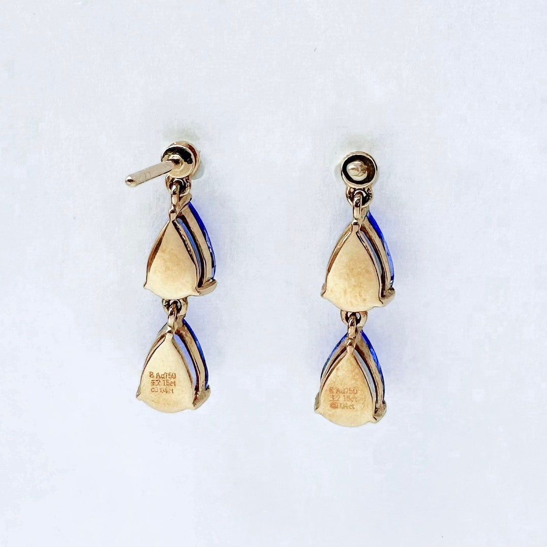 14k Gold 2 Ct Natural Tanzanite & Diamond Earrings - 3