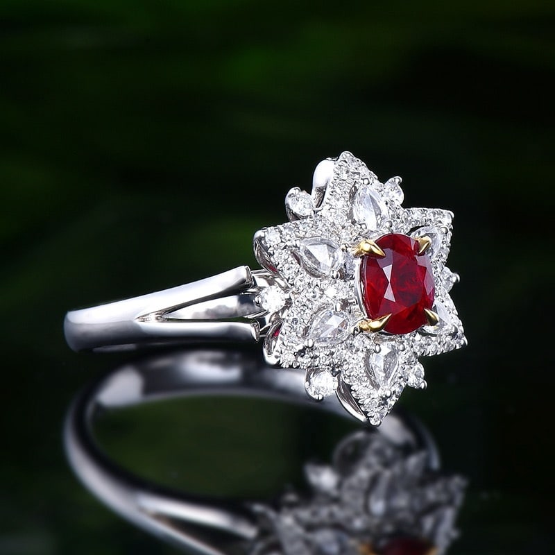 14k Gold 0.94 Ctw Vivid Red Natural Ruby & Diamond Ring/pendant( Without Chain ) - 3