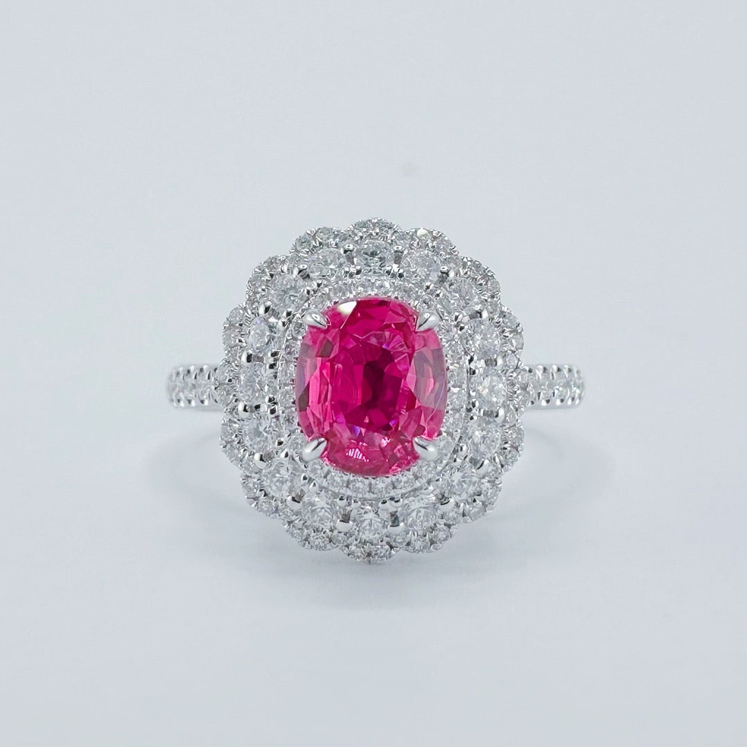 14k Gold 1.78 Ctw Natural Ruby & Diamond Ring: Ref:231122294 // gold content:14k gold // ring size:7. 25us // // main gemstone:ruby // shape:oval // carat weight:1. 15ct // color:red // treatment:natural // // adjacent gemstone 2 : diamond // shap