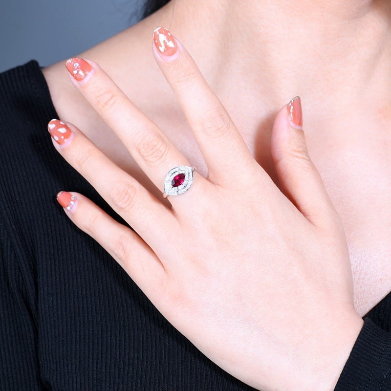 14k Gold 1.39 Ctw Natural Ruby & Diamond Ring - 5