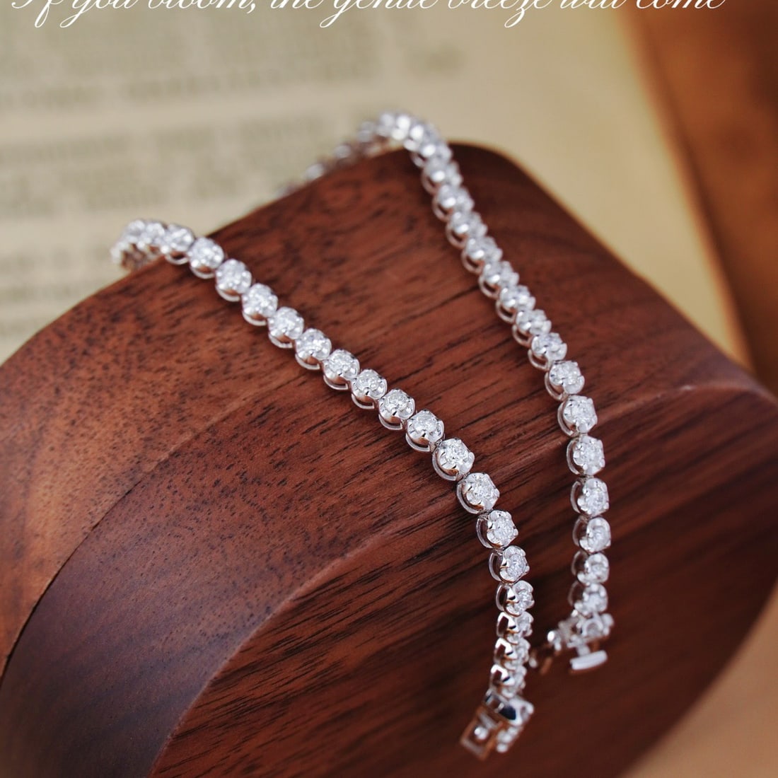 14k Gold 2 Ct Natural H Diamond Bracelet - 2