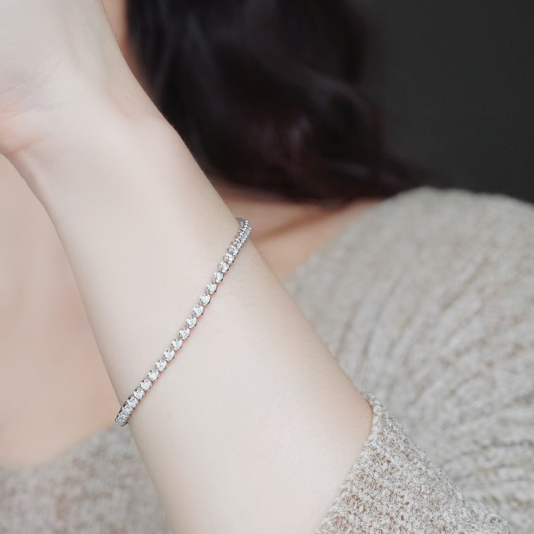 14k Gold 2 Ct Natural H Diamond Bracelet - 3