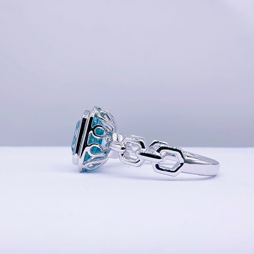 14k Gold 3.0 Ct Natural Aquamarine Ring - 6