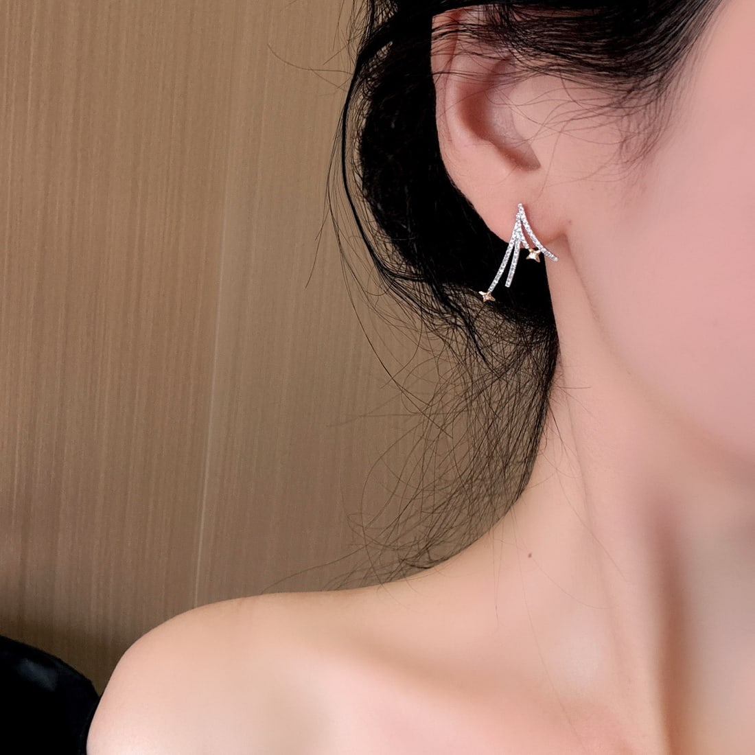 14k Gold 0.56 Ct Natural H Diamond Earrings - 6