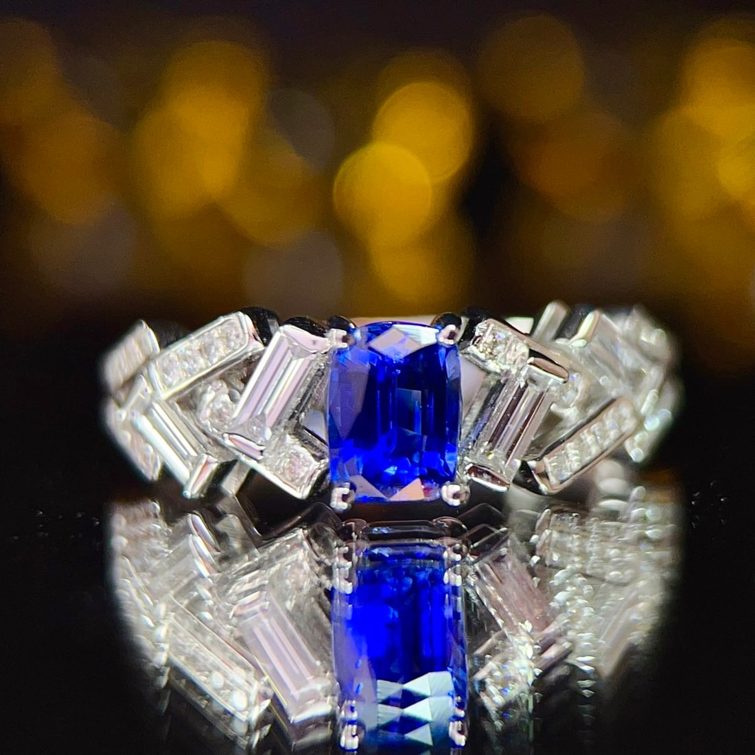 14k Gold 1.30 Ctw Natural Sapphire & Diamond Ring - 2