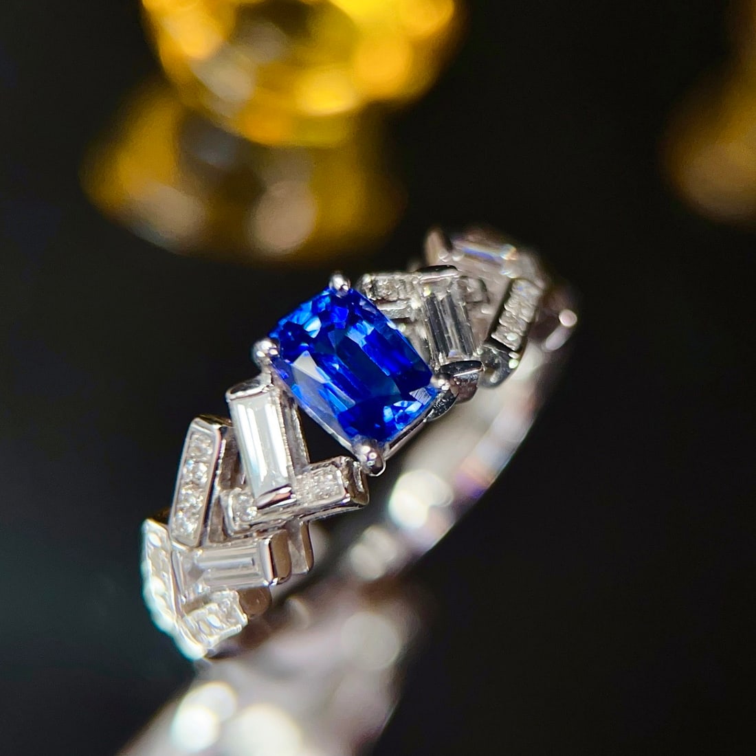 14k Gold 1.30 Ctw Natural Sapphire & Diamond Ring - 5