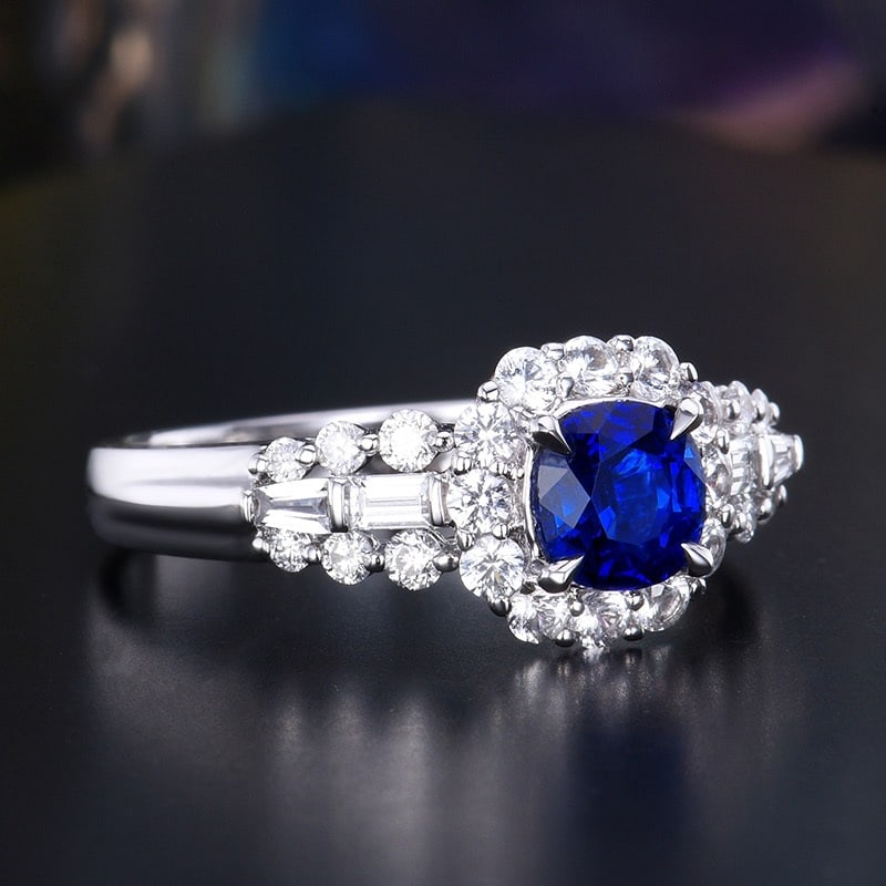 14k Gold 1.06 Ctw Natural Sapphire & Diamond Ring - 3