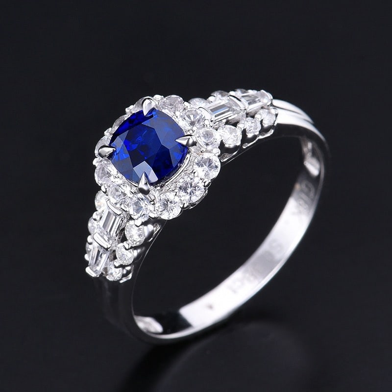 14k Gold 1.06 Ctw Natural Sapphire & Diamond Ring - 4