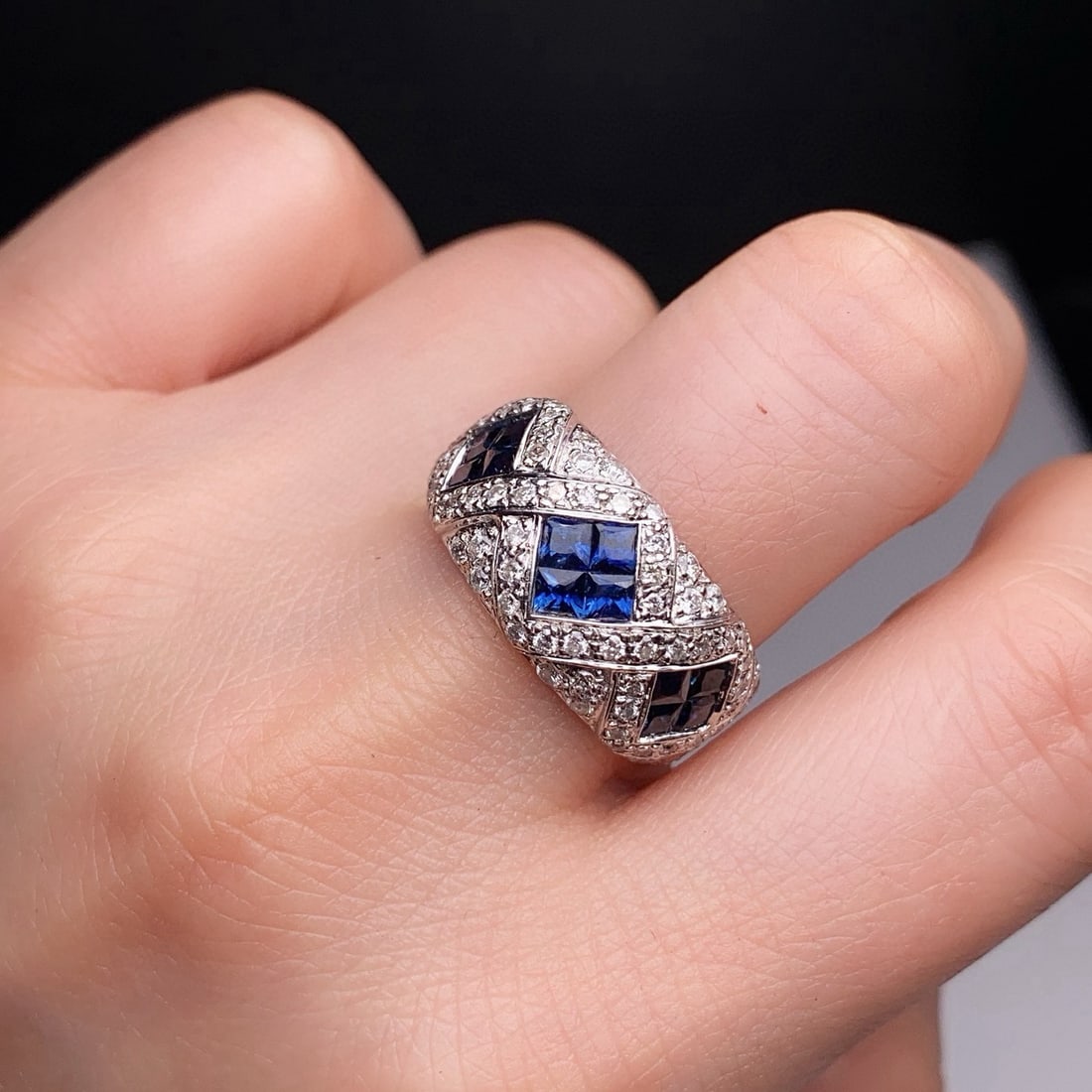 14k Gold 2.19 Ctw Natural Sapphire & Diamond Ring - 2