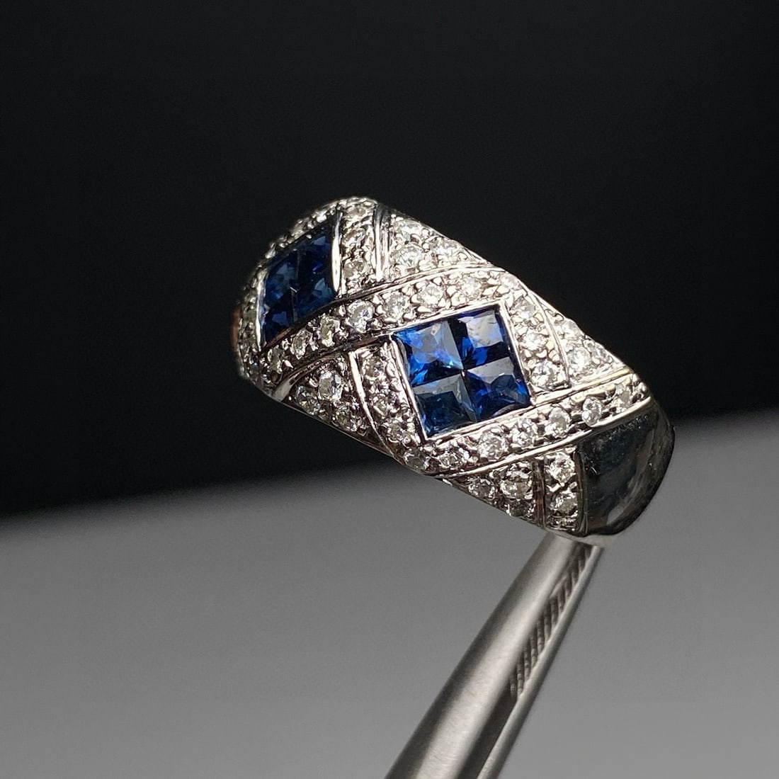 14k Gold 2.19 Ctw Natural Sapphire & Diamond Ring - 5