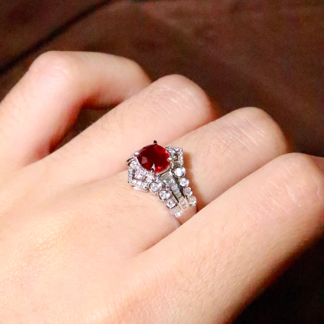 14k Gold 1.44 Ctw Natural Ruby & Diamond Ring - 6