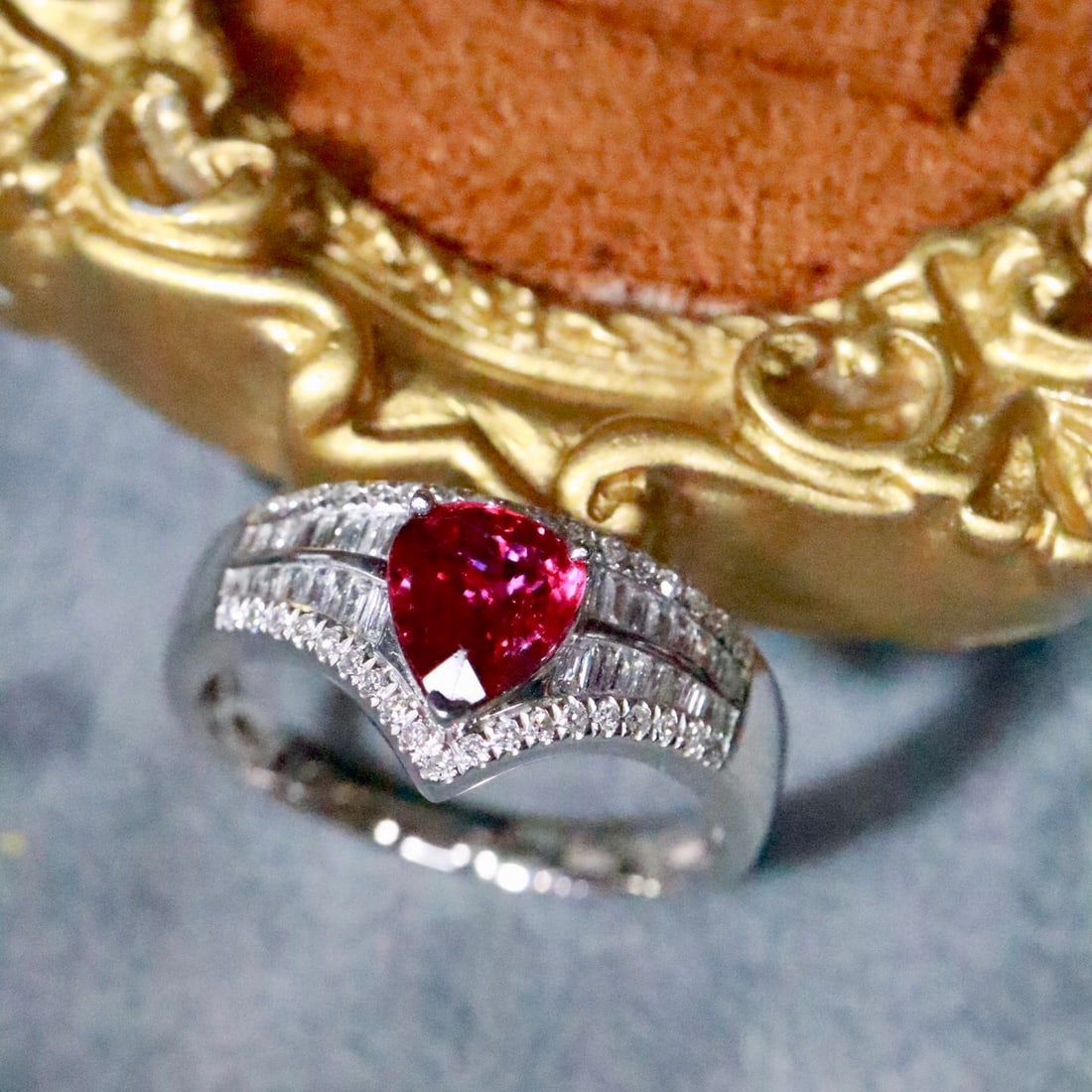 14k Gold 1.39 Ctw Natural Ruby & Diamond Ring - 3
