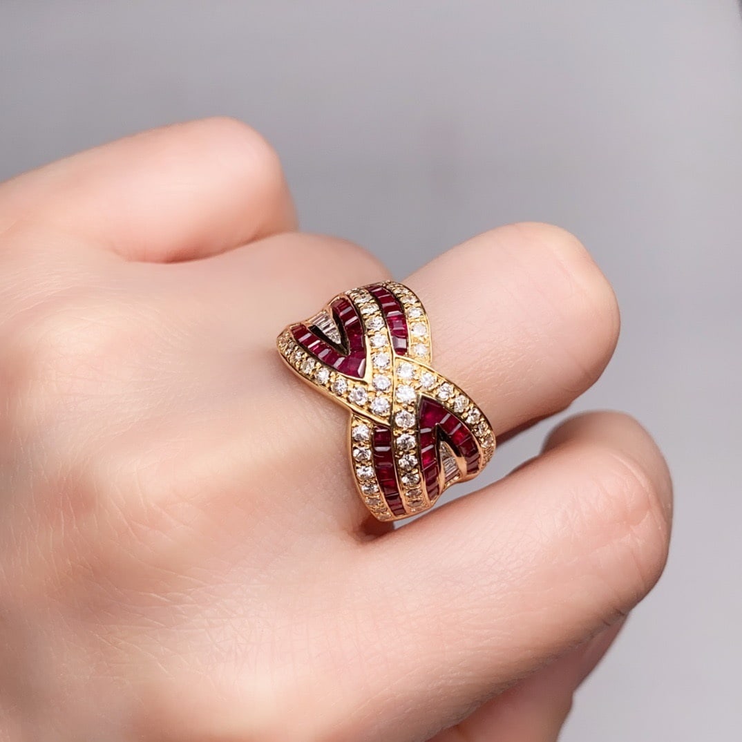 14k Gold 2.41 Ctw Natural Ruby & Diamond Ring - 2