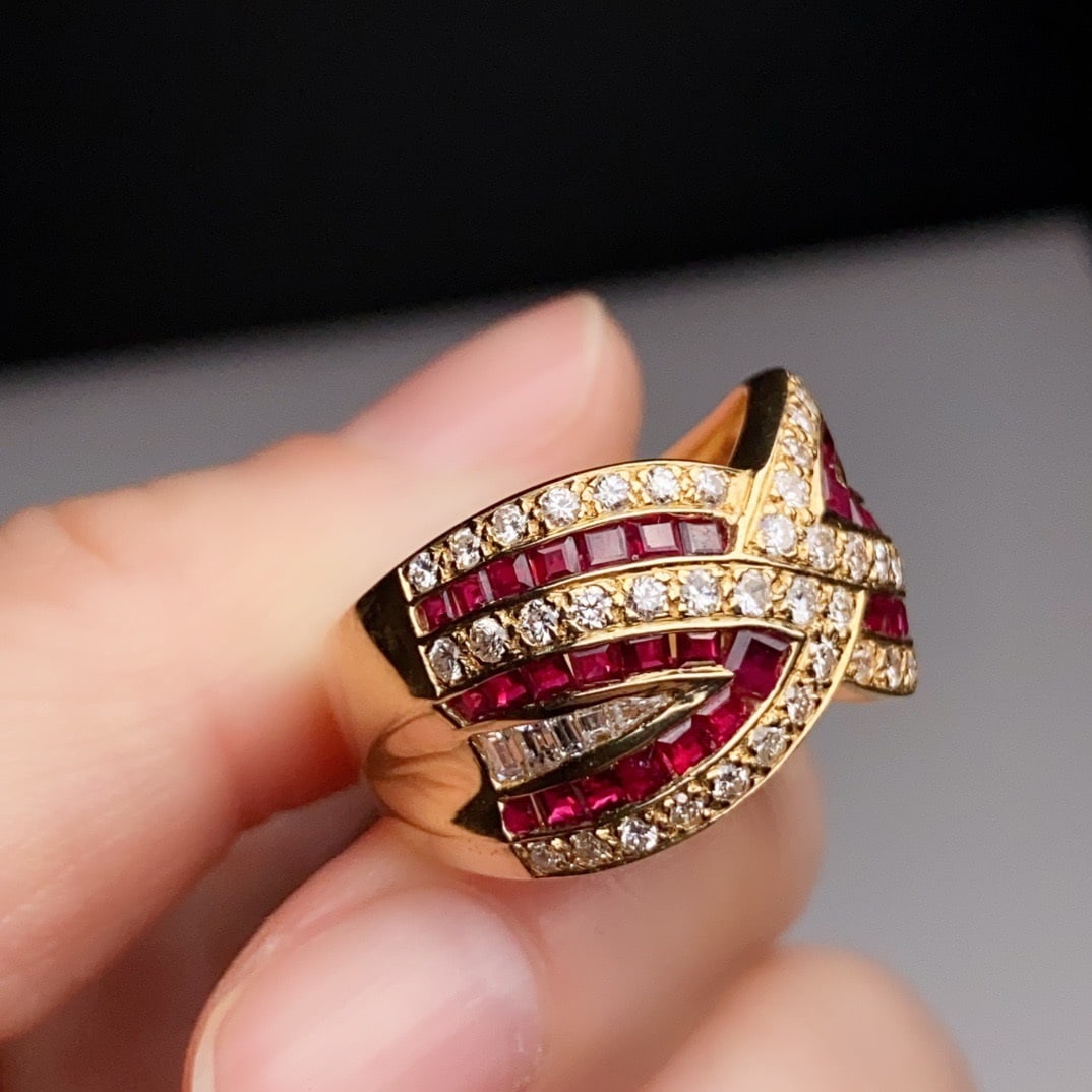 14k Gold 2.41 Ctw Natural Ruby & Diamond Ring - 4
