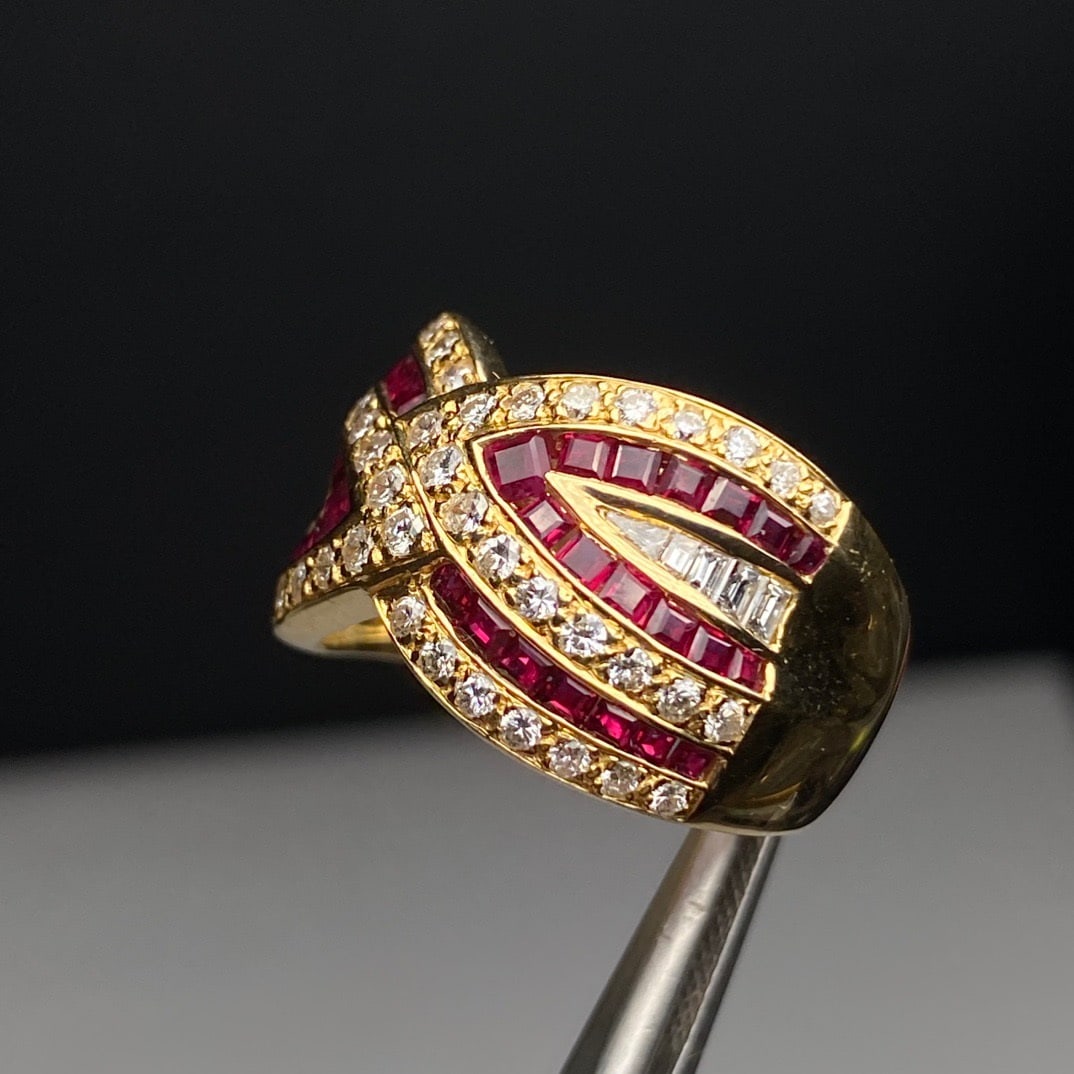 14k Gold 2.41 Ctw Natural Ruby & Diamond Ring - 5